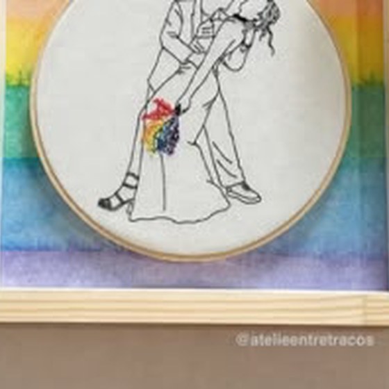 Detalhe de agulha em tecido