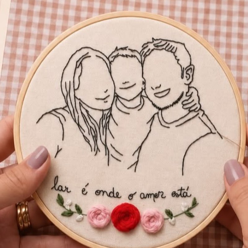 Bordado Lar é Onde o Amor Está